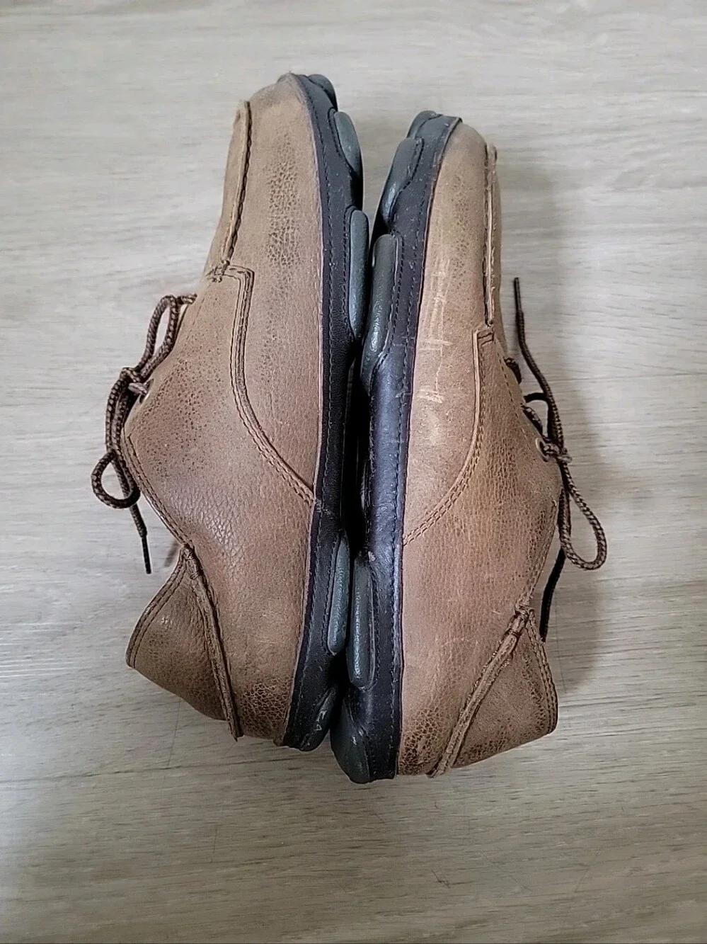 Olukai Men's Leather Lace-Up Shoes in Brown Sz 10